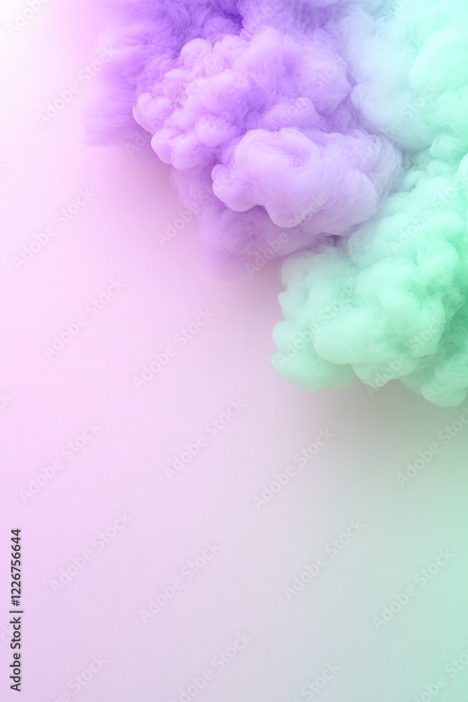 Fototapeta premium Soft pastel clouds blend seamlessly, creating dreamy, ethereal a