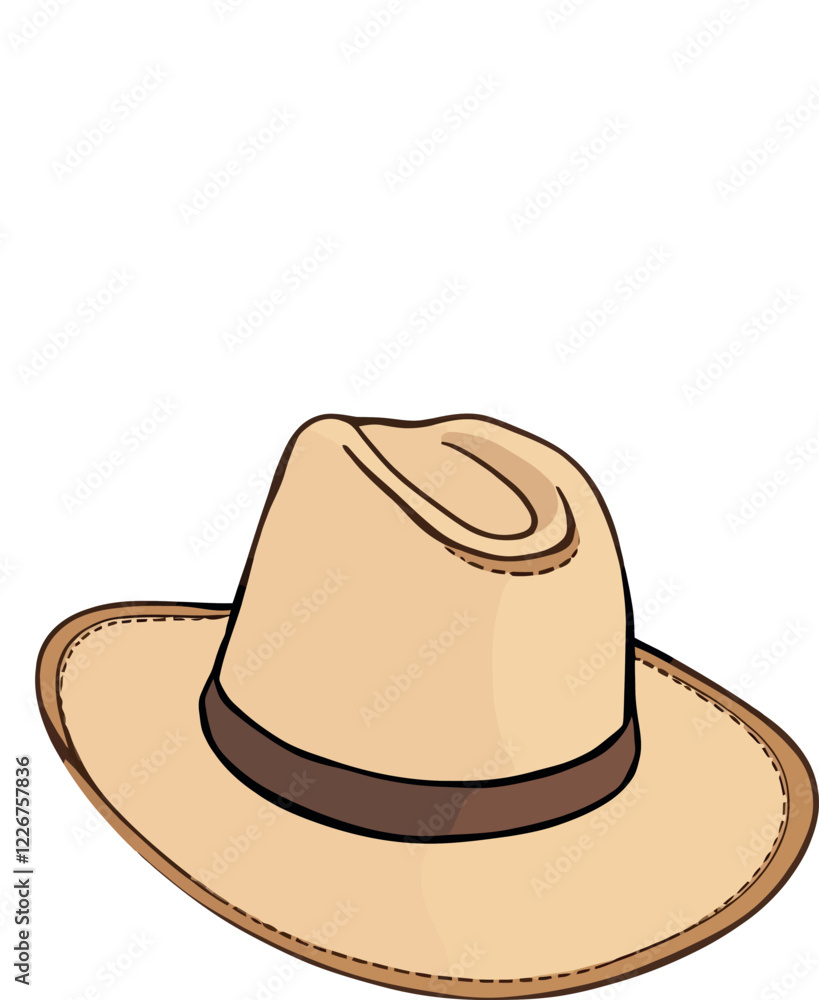 Light brown cowboy hat showing western fashion style Light brown cowboy hat showing western fashion style