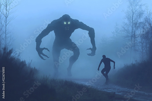 A monster terrorizing people at night.