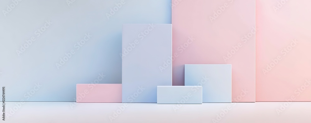 Pastel blocks align in minimalist composition Pastel blocks align in minimalist composition