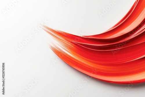 Dynamic red curves flow gracefully, creating sense of movement a
