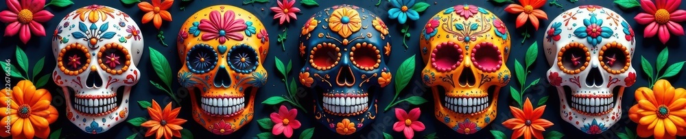 Calavera de amaranto with intricate sugar skull details, seasonal, sugartreats Calavera de amaranto with intricate sugar skull details, seasonal, sugartreats