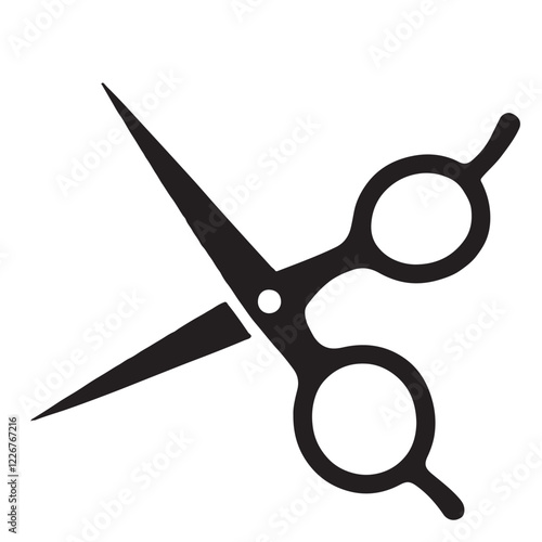 Hair Cutting Scissors Icon Black Silhouette