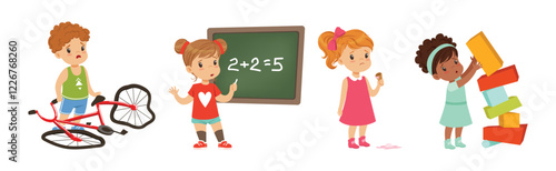 Little Children Character Failure and Mistake Vector Set