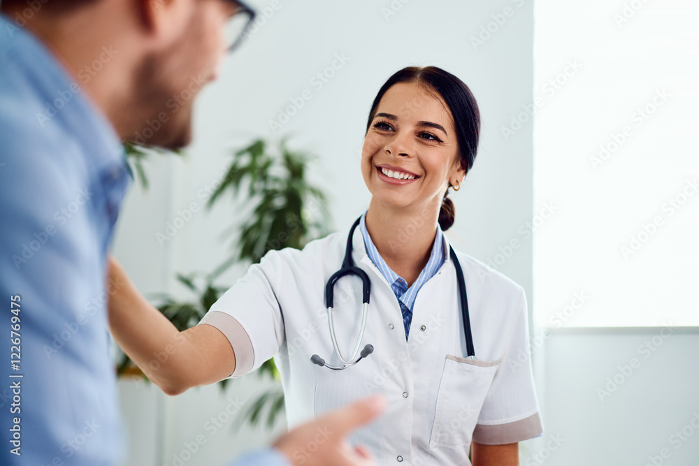 Smiling Nurse Assisting a Patient in a Professional Healthcare Environment Smiling Nurse Assisting a Patient in a Professional Healthcare Environment