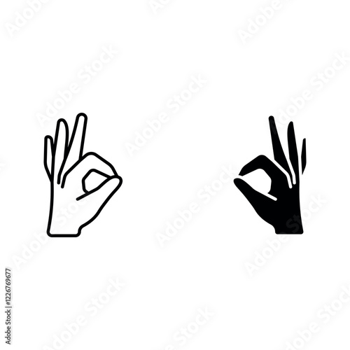 Gesture okay icon set color editable