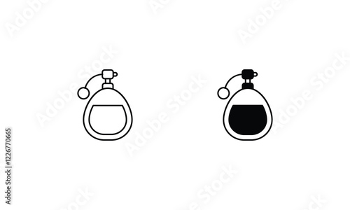 Parfum  icons set line and glyph vector icon