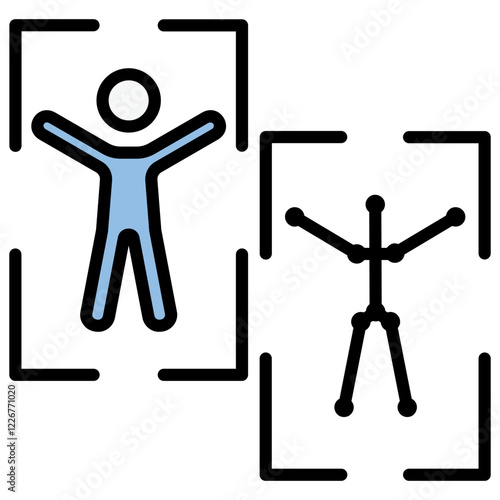Pose Estimation Blue Black Icon