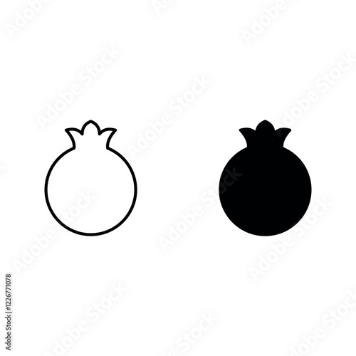 Pomegranate icon set color editable on white background
