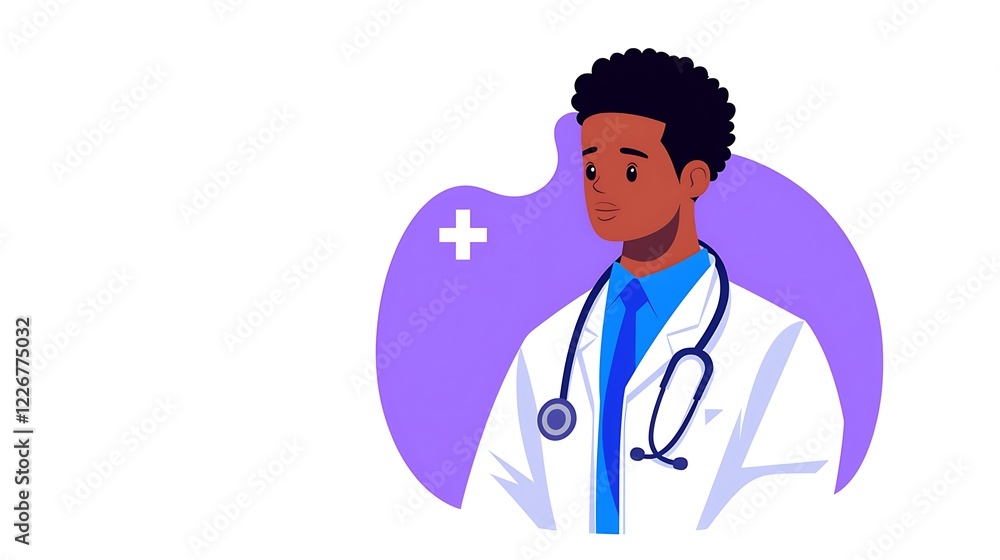 Portrait of a young African American male doctor. Portrait of a young African American male doctor.