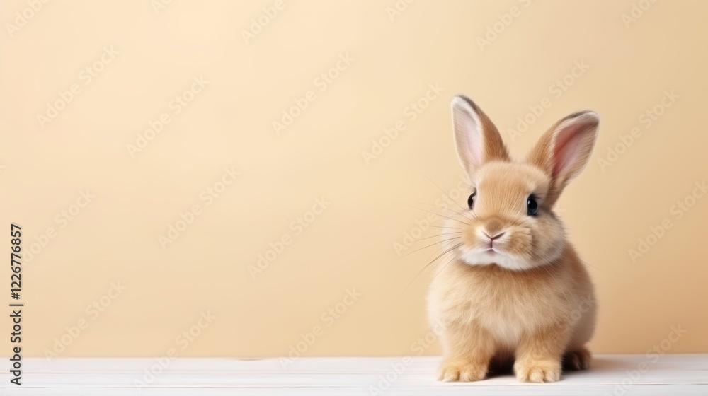 Obraz premium cute animal pet rabbit or bunny brown color smiling and laughing isolated with copy space for easter background, rabbit, animal, pet, cute, fur, ear, mammal, background, celebration