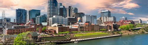 Wallpaper Mural Nashville Tennessee Downtown Skyline Over Cumberland River Torontodigital.ca