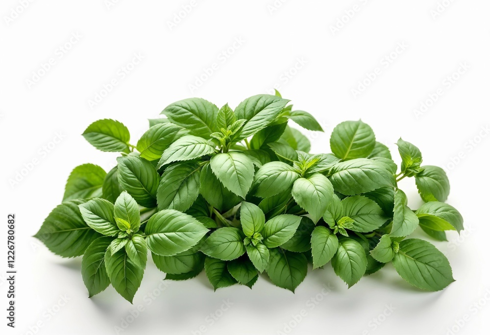 Fresh Basil Leaves Showcase Vibrant Green Hues and Perfect Healthy Texture. Generative AI Fresh Basil Leaves Showcase Vibrant Green Hues and Perfect Healthy Texture. Generative AI