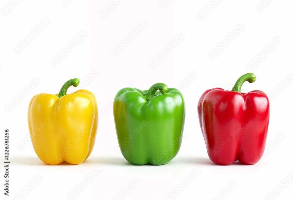 Colorful Bell Peppers Display Vibrant Hues in a Fresh Kitchen Setting. Generative AI Colorful Bell Peppers Display Vibrant Hues in a Fresh Kitchen Setting. Generative AI