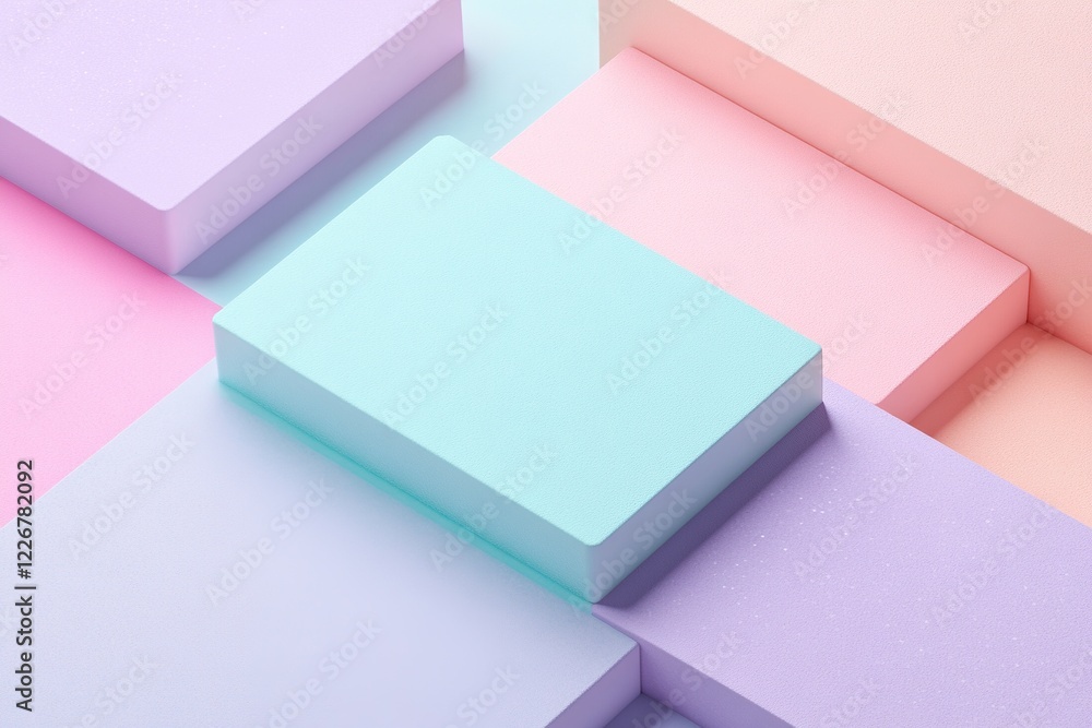 Soft pastel colors blend together in a harmonious overlapping arrangement, featuring geometric shapes that create a visually engaging and dynamic composition, evoking tranquility and creativity Soft pastel colors blend together in a harmonious overlapping arrangement, featuring geometric shapes that create a visually engaging and dynamic composition, evoking tranquility and creativity