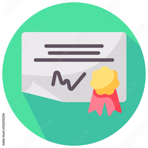 diploma vector round flat icon