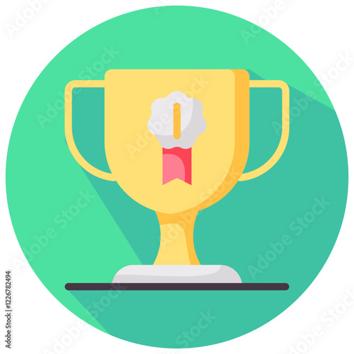 trophy vector round flat icon