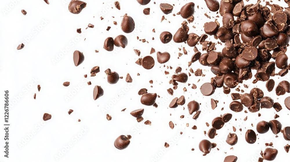 Chocolate Falling Drops: Realistic chocolate falling drops horizontal seamless. Chocolate Falling Drops: Realistic chocolate falling drops horizontal seamless.
