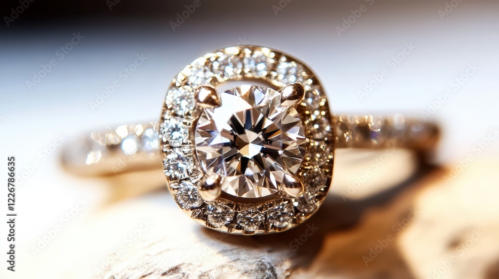 Elegant Diamond Engagement Ring with Sparkling Details and Rose Gold Finish Elegant Diamond Engagement Ring with Sparkling Details and Rose Gold Finish