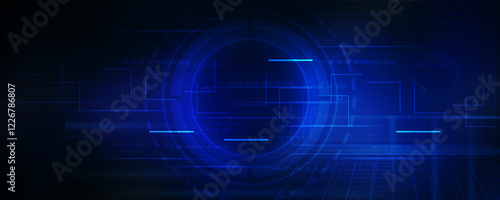 2d illustration Abstract futuristic electronic circuit technology background