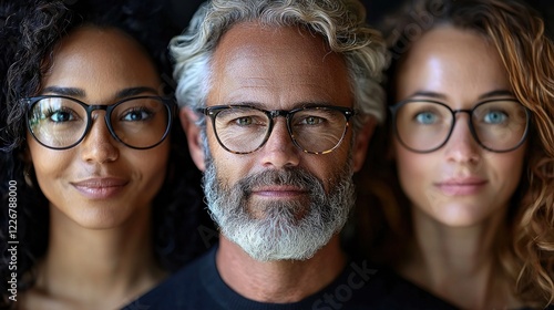 Wallpaper Mural Diverse Group of People with Glasses Portrait for Creative Projects Torontodigital.ca