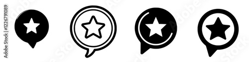 Various star-shaped symbols displayed in a minimalist style on a white background
