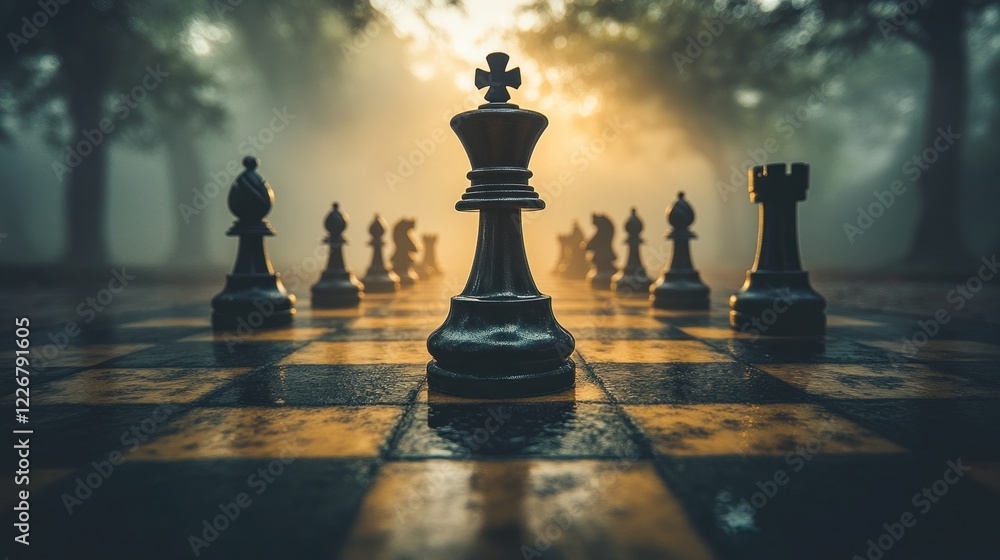 King Chess Piece Dawn Forest Strategy Game King Chess Piece Dawn Forest Strategy Game