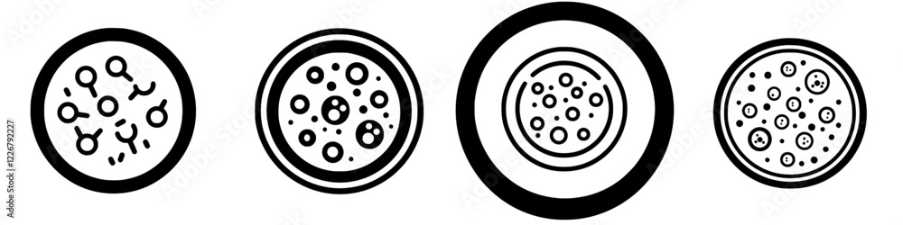 Different circular patterns representing various psychological or scientific concepts in a modern design aesthetic Different circular patterns representing various psychological or scientific concepts in a modern design aesthetic