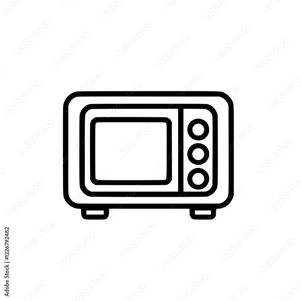 Kitchen appliance for heating food located on a countertop during daylight hours Kitchen appliance for heating food located on a countertop during daylight hours