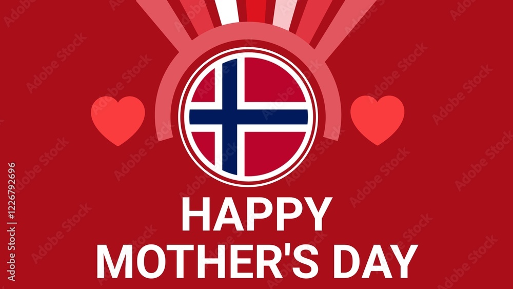 Fototapeta premium Mother's Day Norway web banner design illustration 
