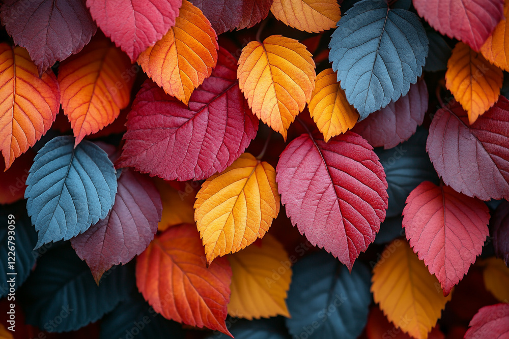 Vibrant Autumn Leaves Displaying Rich Colors Vibrant Autumn Leaves Displaying Rich Colors