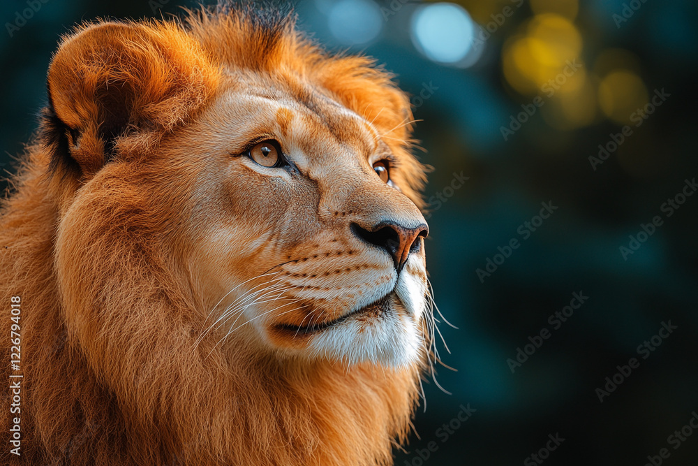 Majestic Lion Profile Gazing Into The Distance Majestic Lion Profile Gazing Into The Distance