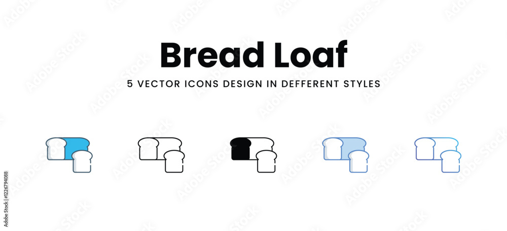 Bread Loaf icons in different style vector stock illustration Bread Loaf icons in different style vector stock illustration
