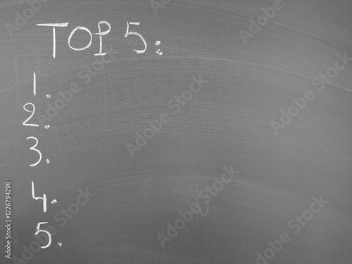 Top 5 blank list on a chalkboard sign for versatile organizational needs