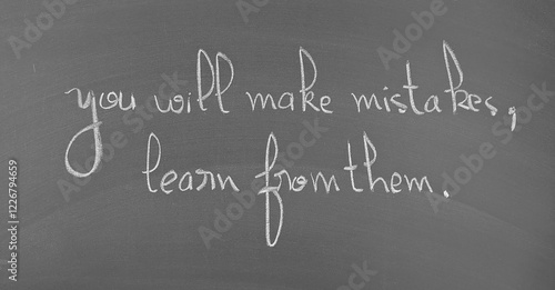 you will make mistakes, learn from them message handwritten on a chalkboard