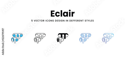 Eclair icons in different style vector stock illustration