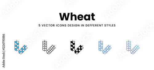 Wheat icons in different style vector stock illustration