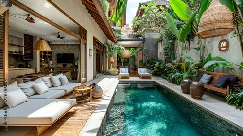 Wallpaper Mural Tropical Villa Poolside Relaxation Area Design Torontodigital.ca