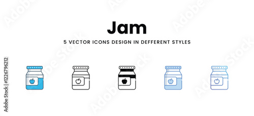 Jam icons in different style vector stock illustration