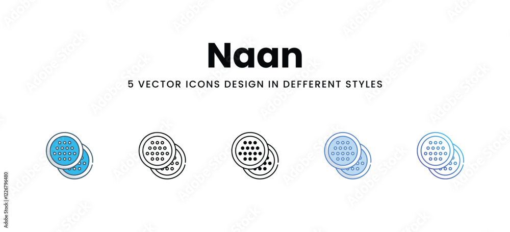 Naan icons in different style vector stock illustration Naan icons in different style vector stock illustration
