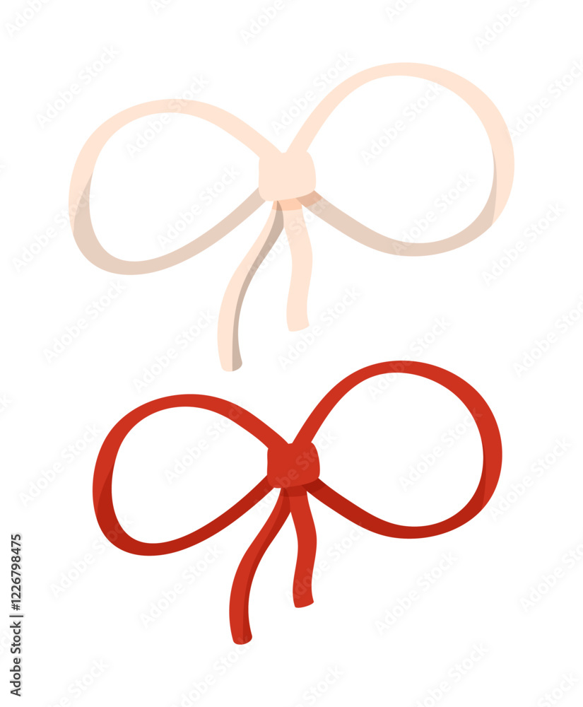 Red and White Christmas Bow Set, Two Bows, Christmas Bows, Festive Bows For Decoration Red and White Christmas Bow Set, Two Bows, Christmas Bows, Festive Bows For Decoration