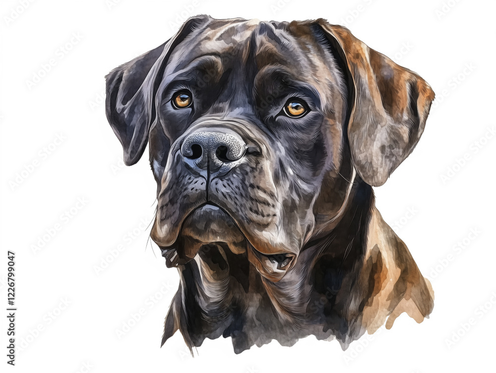 Obraz premium Realistic portrait of a black dog with soulful eyes and expressive features captured with artistic detail isolated on transparent background 