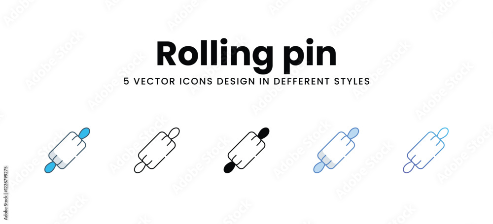 Rolling pin icons in different style vector stock illustration Rolling pin icons in different style vector stock illustration