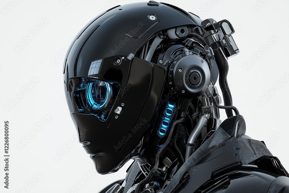 Fototapeta premium Futuristic Black Robot.