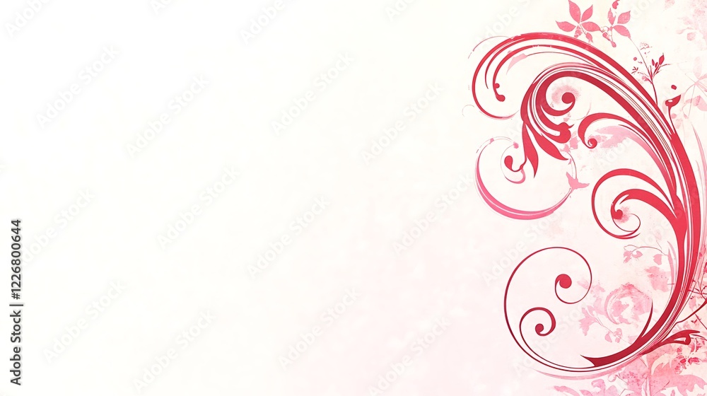 Delicate Pink and Red Floral Swirl Design Delicate Pink and Red Floral Swirl Design