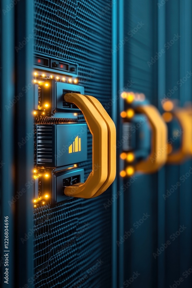 Obraz premium Highlighted Encrypted Secure Data Storage Solutions for Enhanced Data Protection and Privacy
