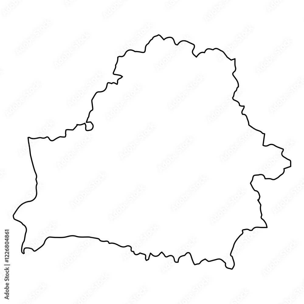 Outline Map of Belarus Eastern Europe border shape geography Outline Map of Belarus Eastern Europe border shape geography
