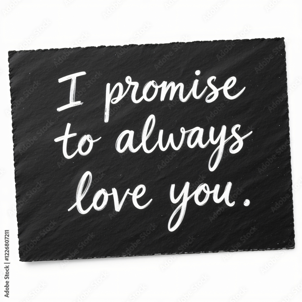 Fototapeta premium I Promise to Always Love You Written on Paper, Promise of Love, Love Message, Handwritten Note, Best Promise Text, Love Text, Written Commitment, Love Promise, Heartfelt Promise Message