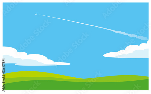 シンプルかわいい風景の背景イラスト