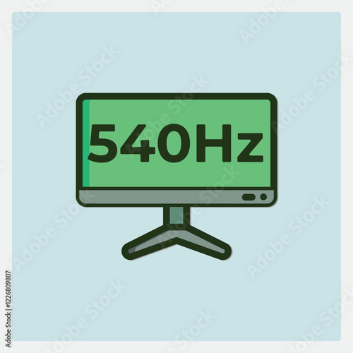 Computer monitor icon displaying 540Hz refresh rate on a light blue background